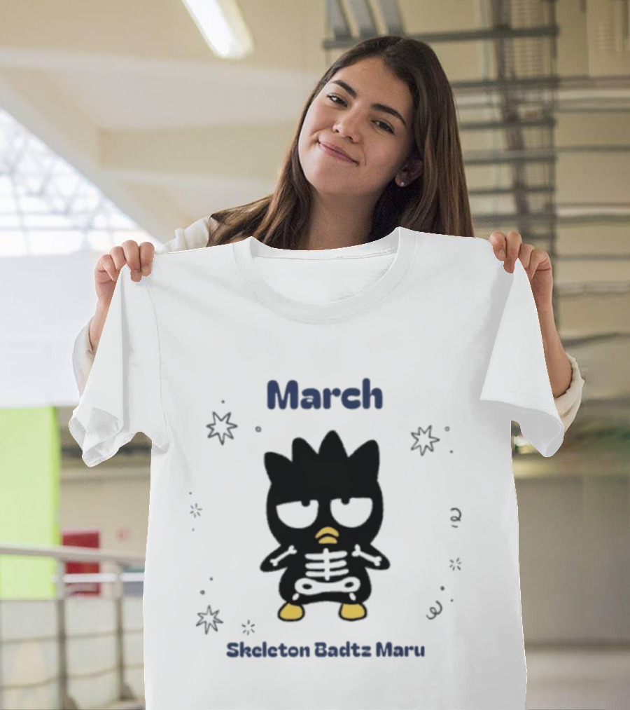 Sanrio Halloween Skeleton Badtz Maru March T-Shirt