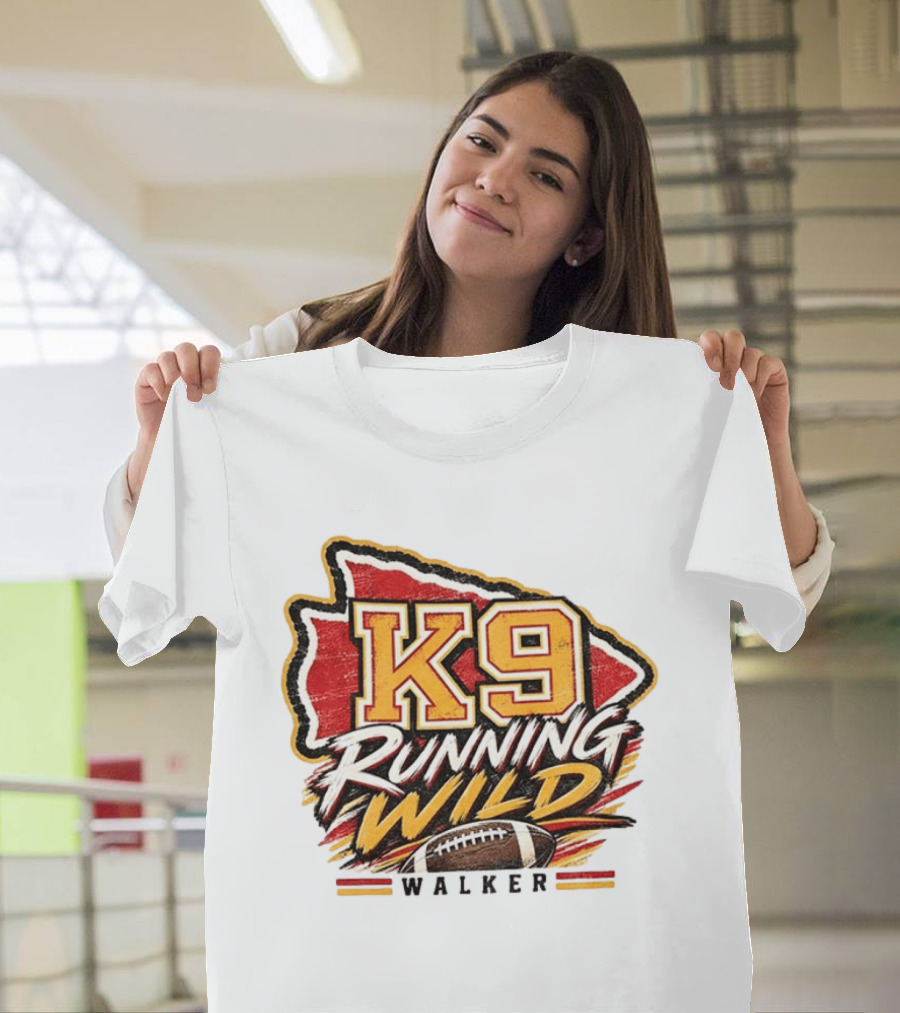 Walker K9 Running Wild Football Kansas City Sports Gameday T-Shirt