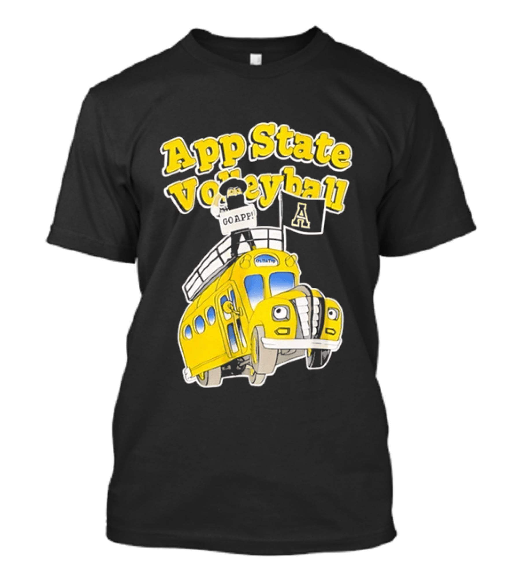 App State Volleyball Go App Mountaineers Bus Adventure T-Shirt