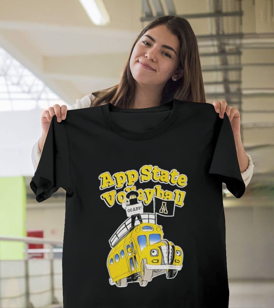 App State Volleyball Go App Mountaineers Bus Adventure T-Shirt