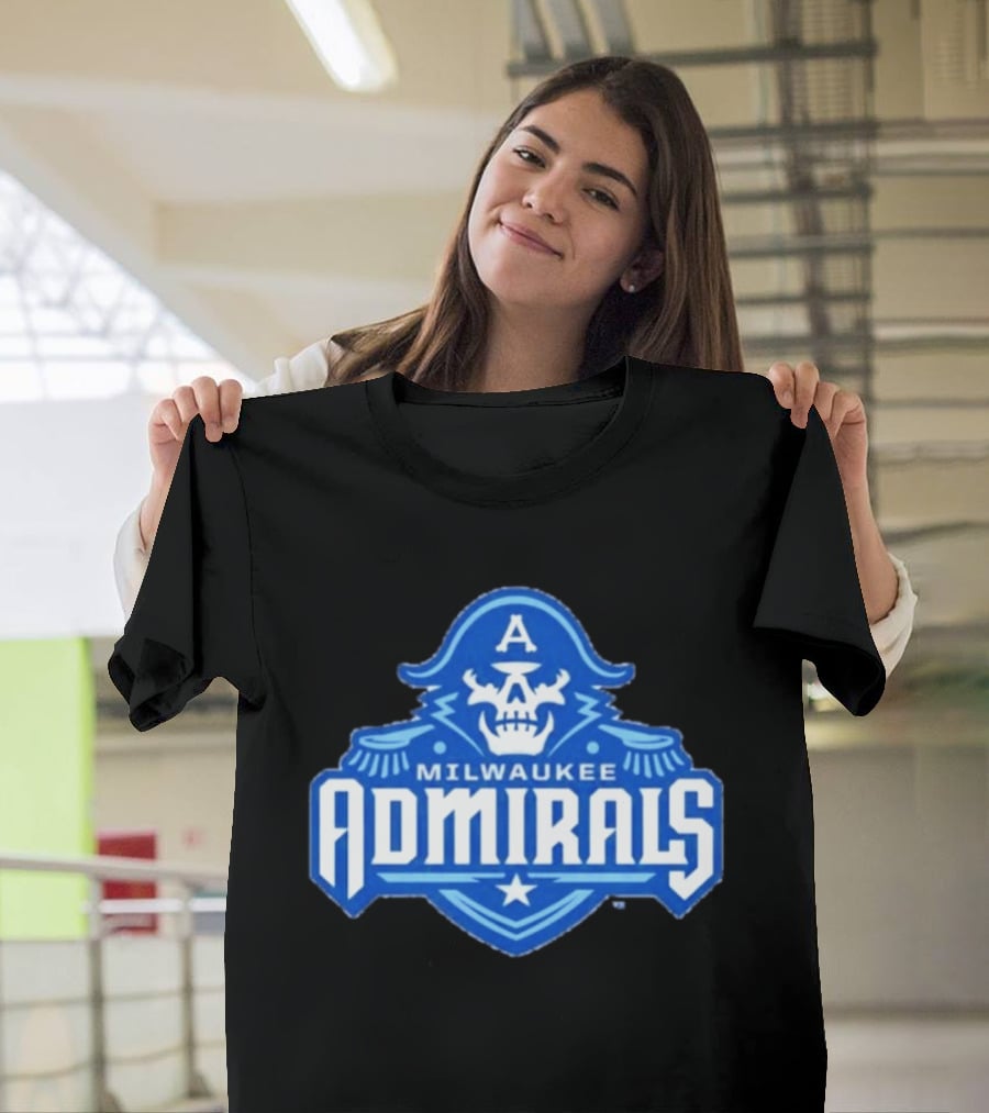 Milwaukee Admirals AHL Hockey Team Spooky Skeleton T-Shirt