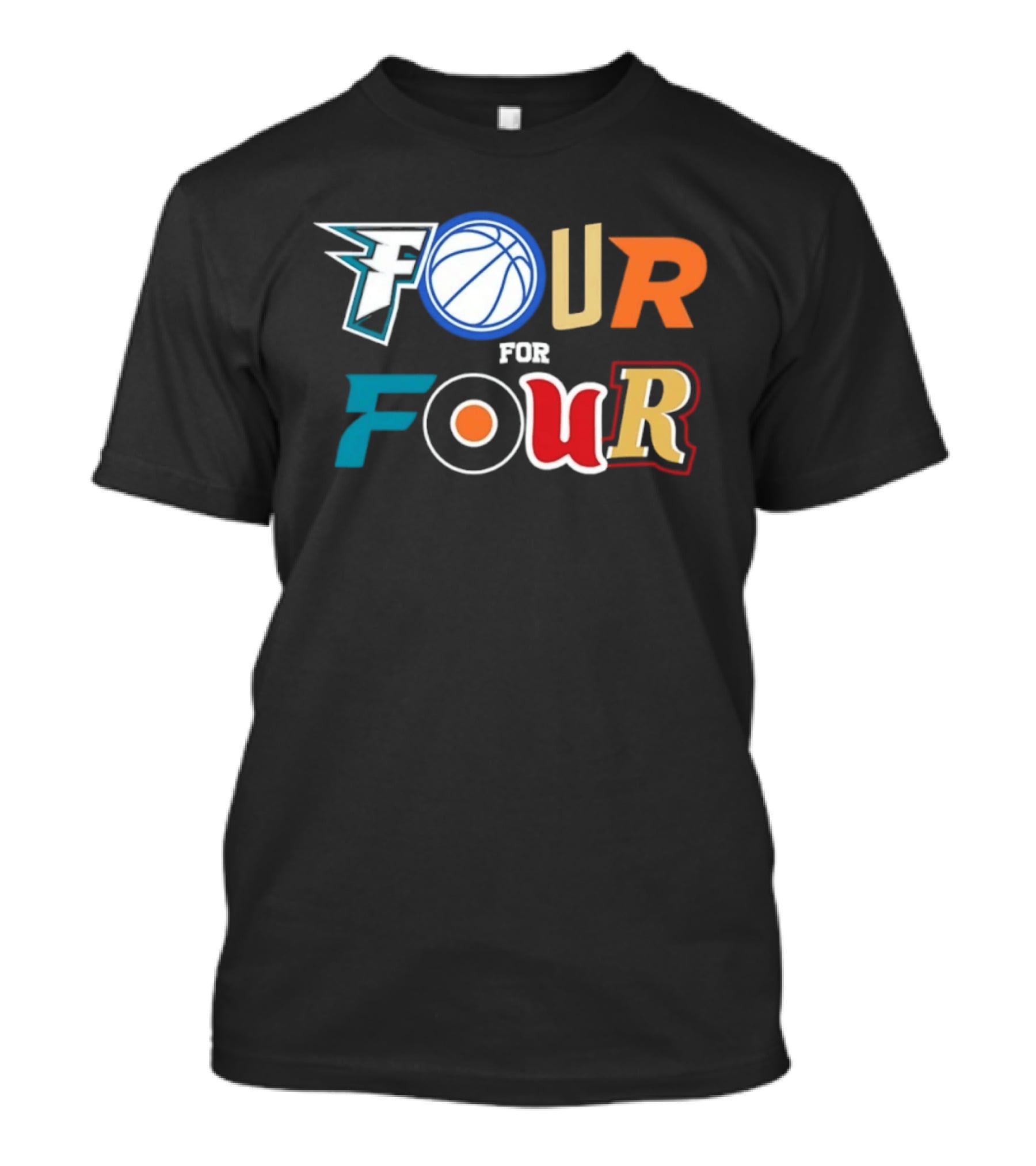 Four For Four Philadelphia Basketball Baseball Hockey Football T-Shirt