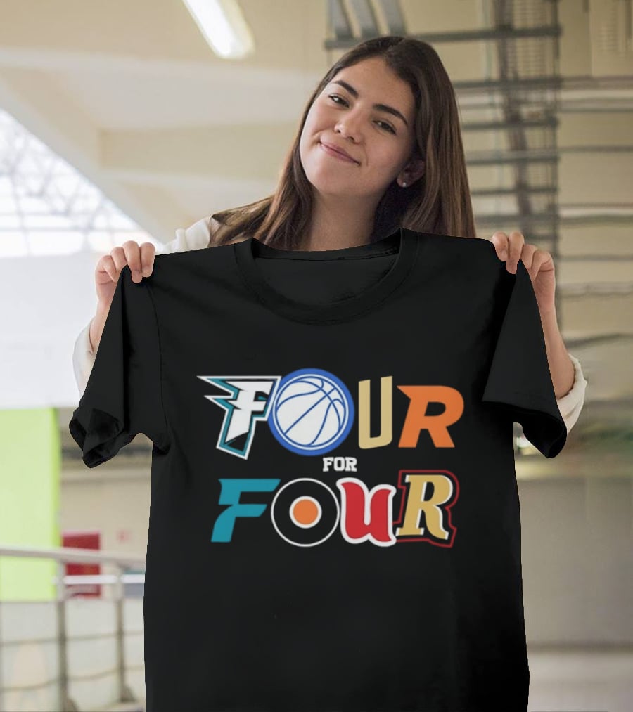 Four For Four Philadelphia Basketball Baseball Hockey Football T-Shirt