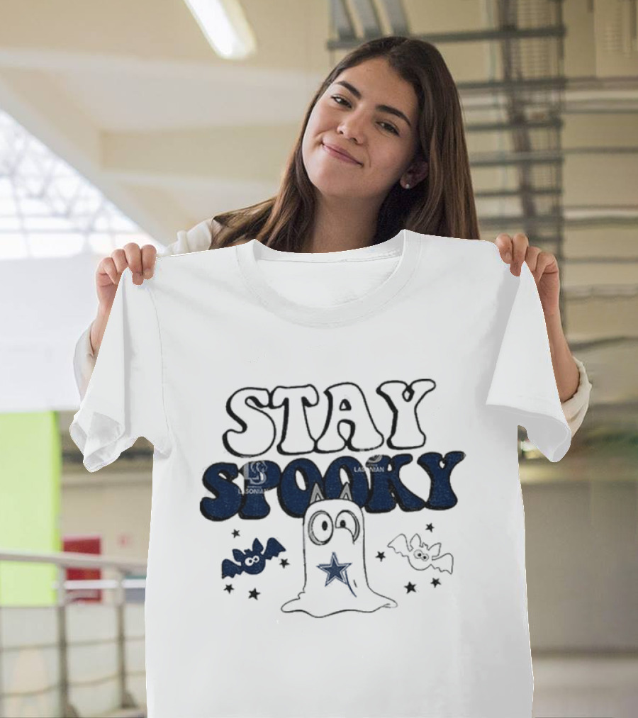 Dallas Cowboys Bluey Halloween Stay Spooky Ghost Bats Stars T-Shirt
