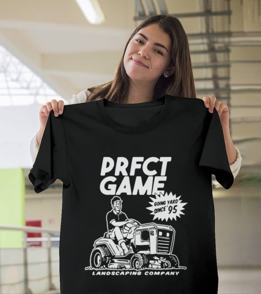 PRFCT Game Landscaping Company Going Yard Since '95 Vintage Mower T-Shirt