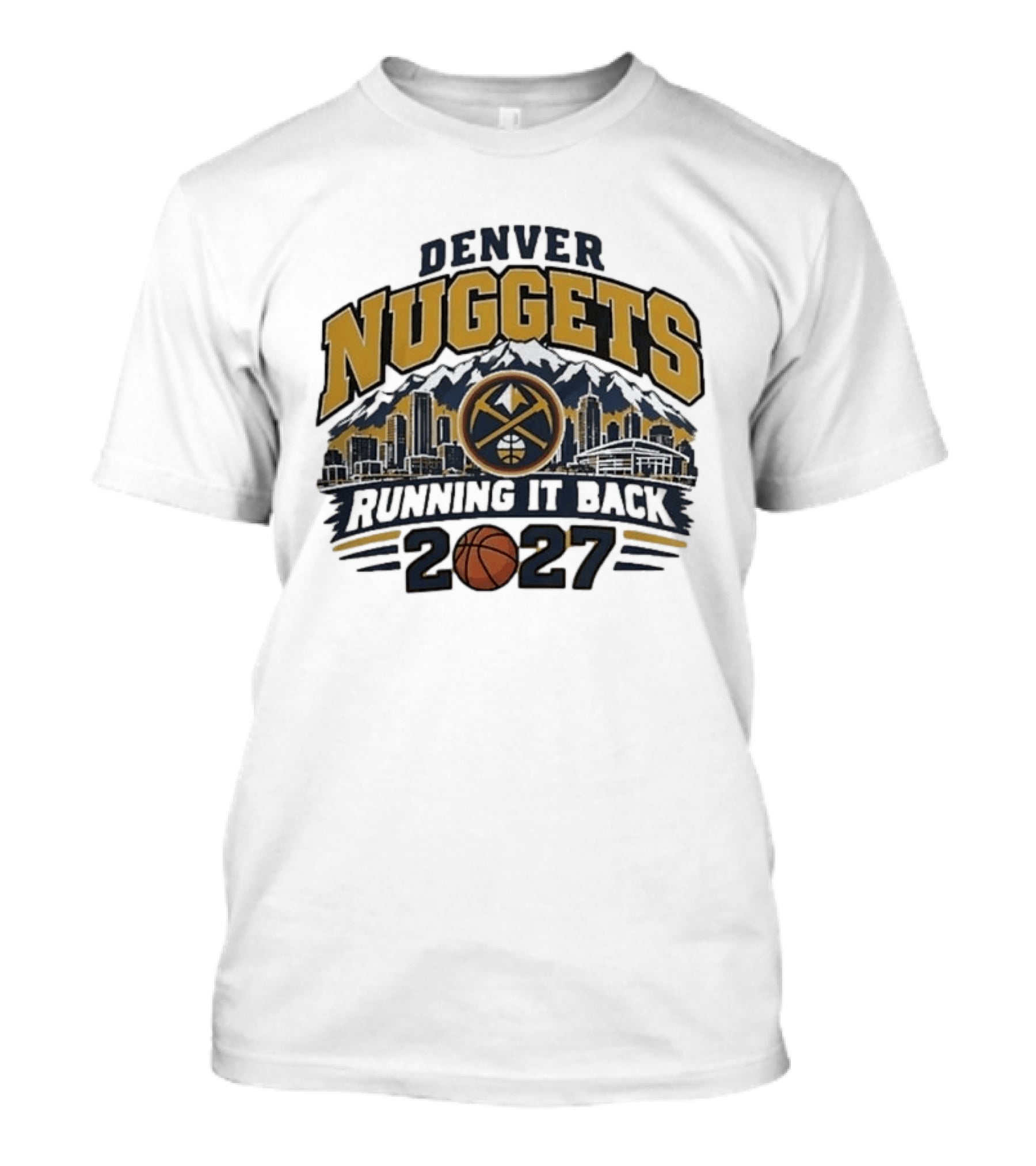 Denver Nuggets 2027 Running It Back Skyline Basketball T-Shirt