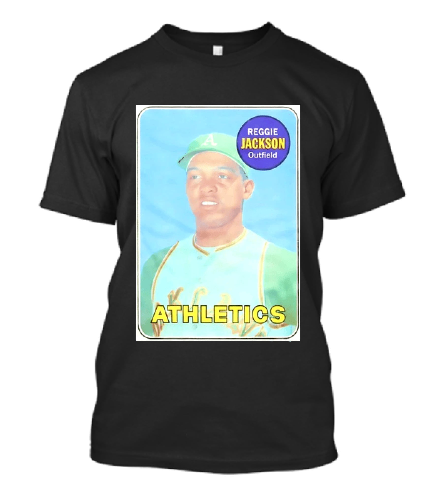 Reggie Jackson Athletics Outfield Baseball Card Oakland A's Player T-Shirt
