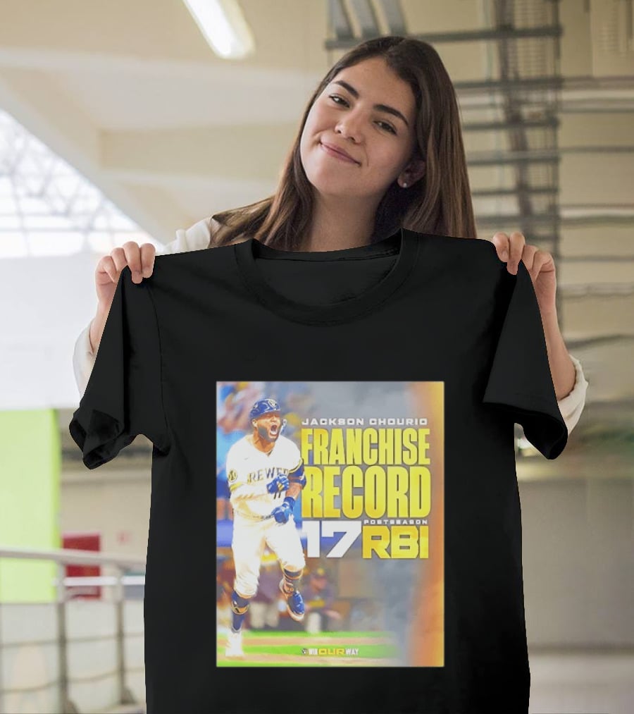 Jackson Chourio Franchise Record 17 RBI Postseason Milwaukee Brewers T-Shirt