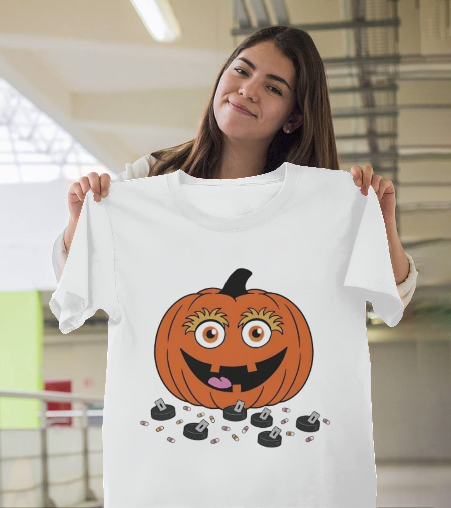 Gritty Philadelphia Flyers Pumpkin Halloween Jack O' Lantern Hockey T-Shirt