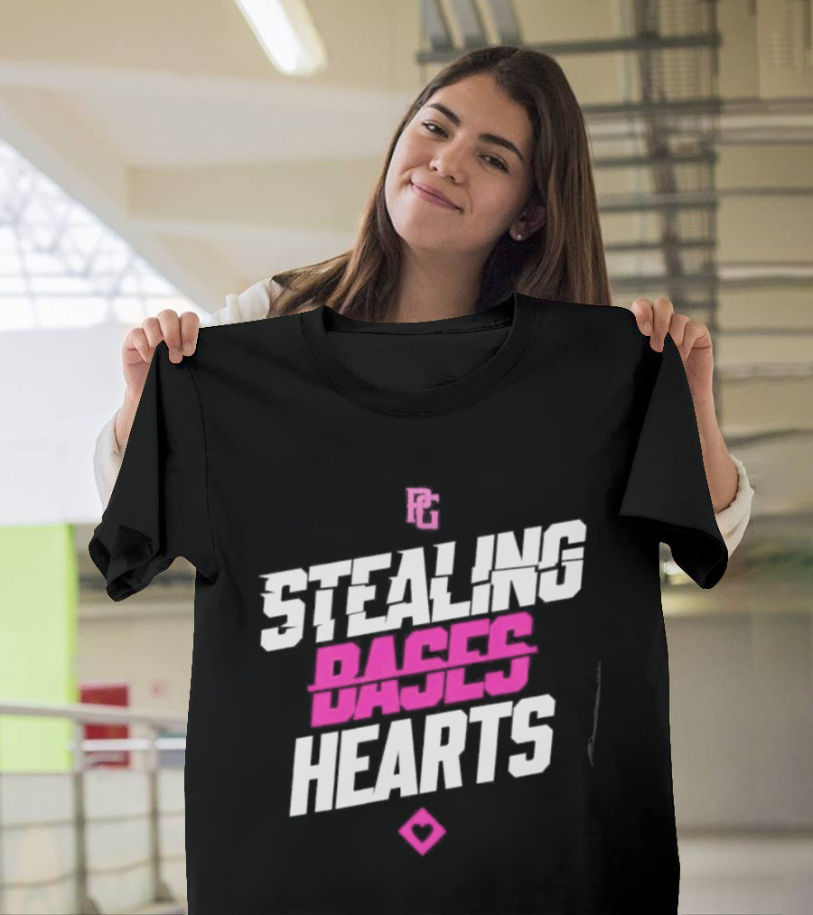 Stealing Bases Hearts Performance Pink Diamond T-Shirt