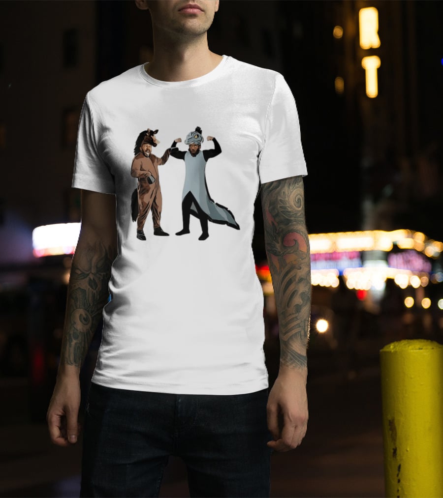 James Harden Joel Embiid Horse And Dinosaur Costumes Basketball Duo T-Shirt