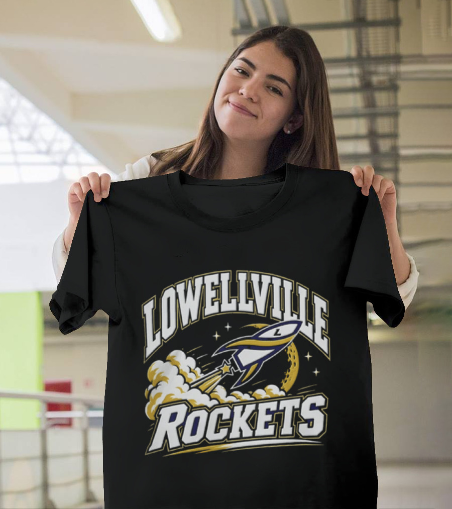 Lowellville Rockets Rocket Ship Launching NCAA Team Spirit T-Shirt