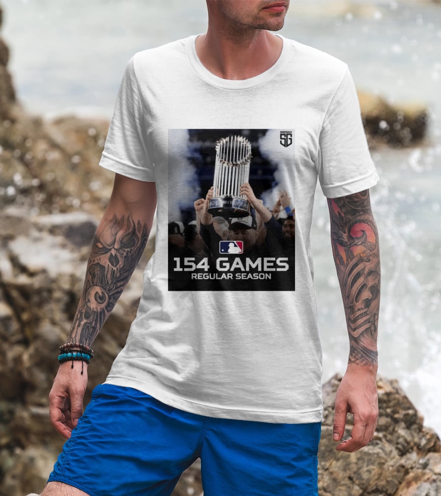 MLB 154 Games Regular Season World Series Champions Trophy T-Shirt