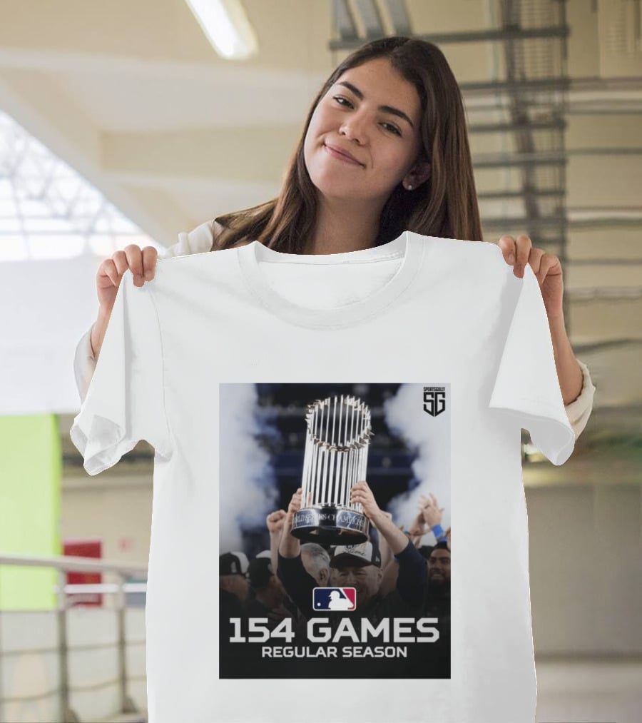 MLB 154 Games Regular Season World Series Champions Trophy T-Shirt
