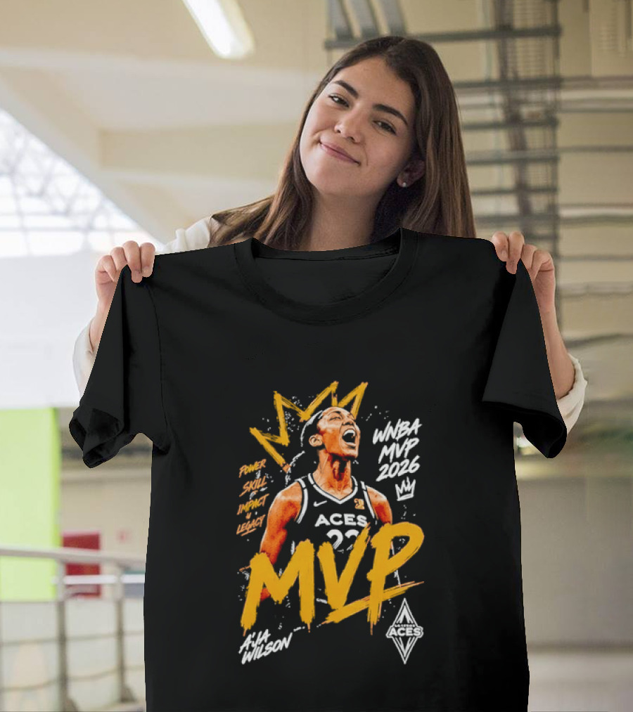 A'ja Wilson Las Vegas Aces MVP WNBA 2026 Power Skill Impact Legacy T-Shirt