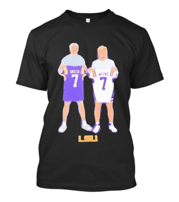 LSU Tigers Football Green And Weeks Jersey 7 T-Shirt