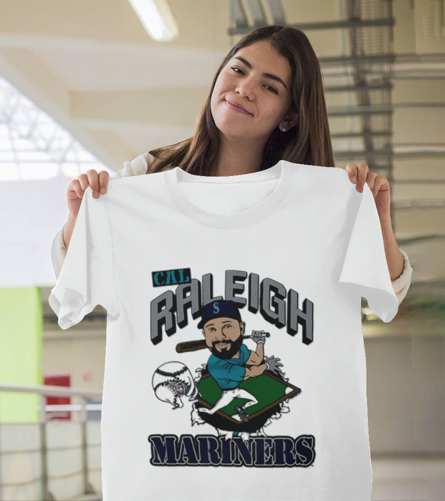 Cal Raleigh Seattle Mariners Player Caricature MLB T-Shirt
