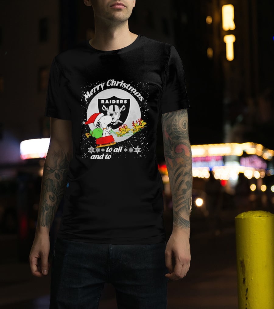 Merry Christmas Raiders Snoopy Santa Reindeer T-Shirt