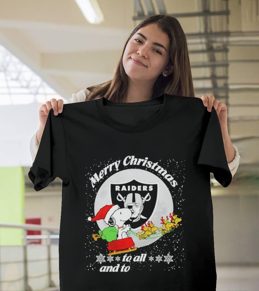 Merry Christmas Raiders Snoopy Santa Reindeer T-Shirt