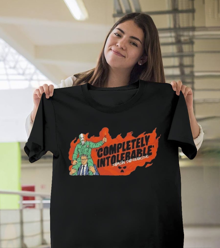 Completely Intolerable Iømlán Døfhulaingthe Flame Background Masked Man Suit And Tie T-Shirt