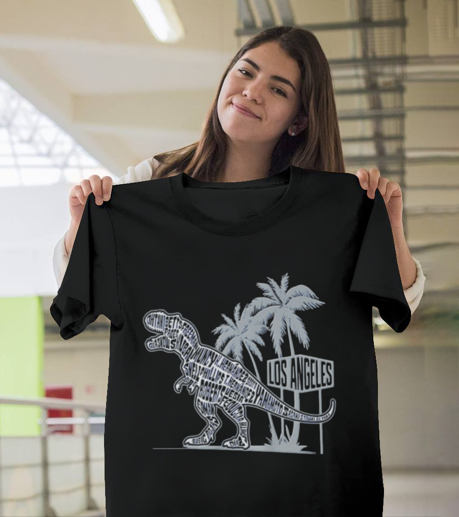 Los Angeles Dodgers Dinosaur Names Palm Trees T-Shirt