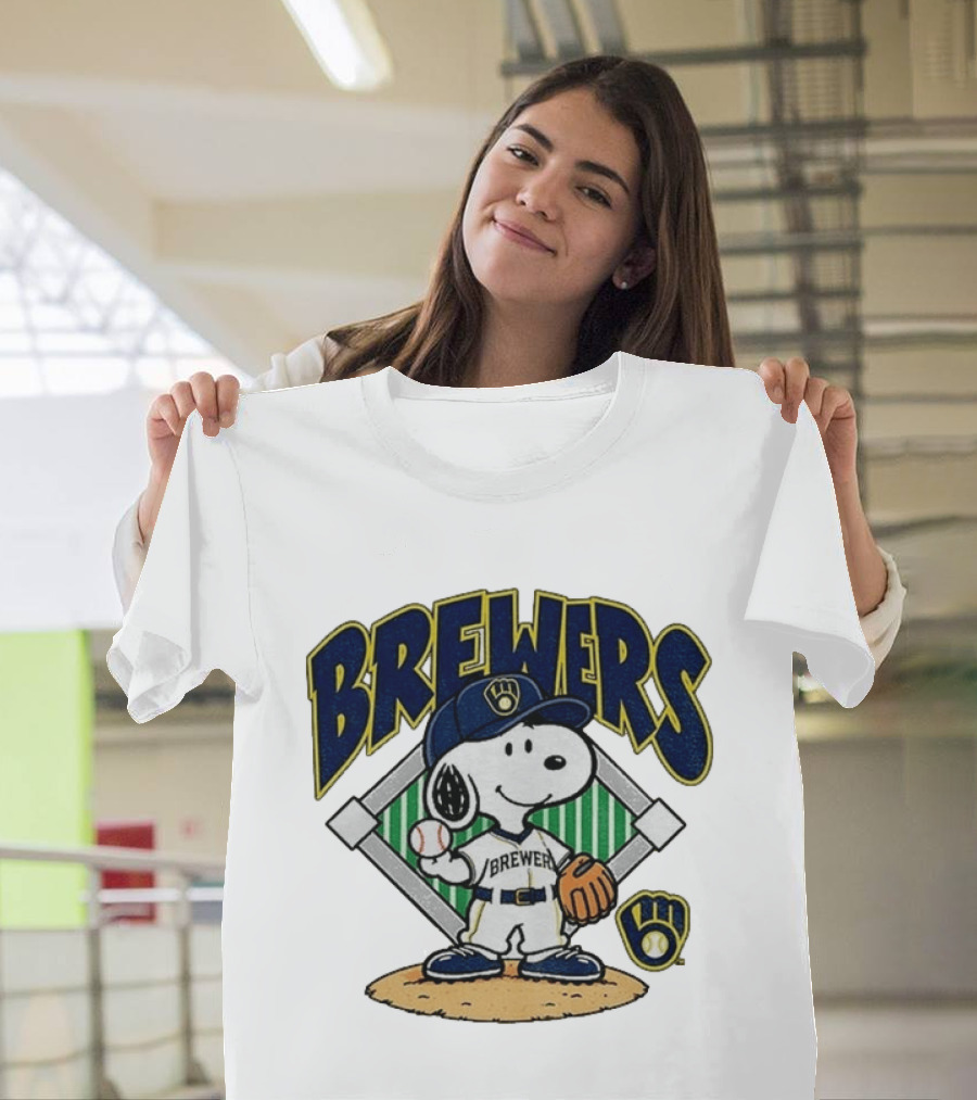 Brewers Snoopy Baseball Take October Milwaukee MLB T-Shirt
