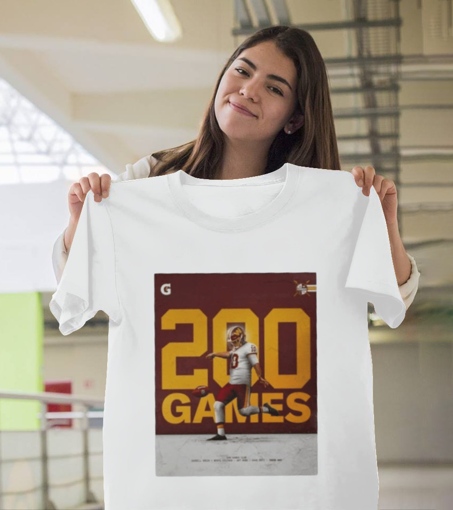200 Games Tress Way 200 Games Club Washington Commanders T-Shirt