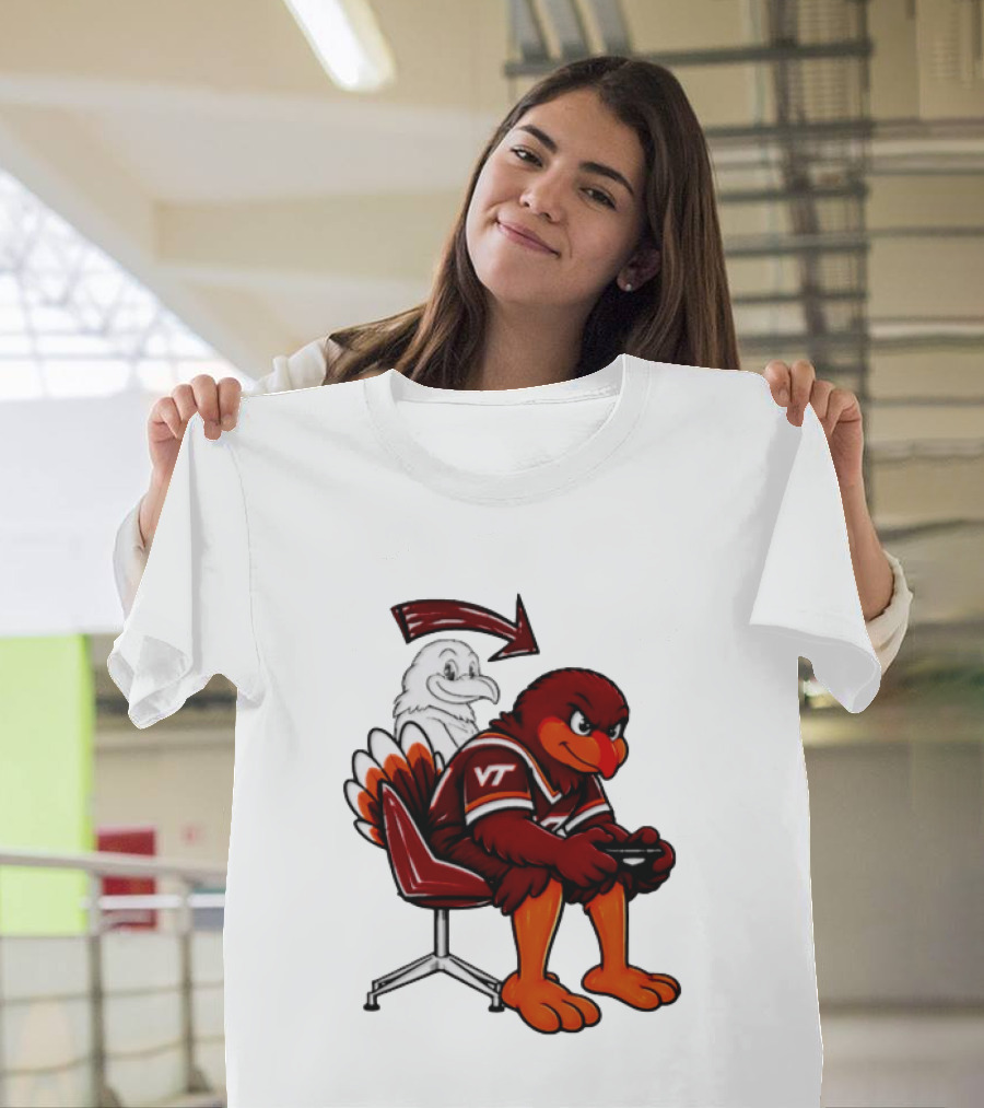 Virginia Tech Hokies Turkey Playing Video Game NCAAF Team Spirit T-Shirt