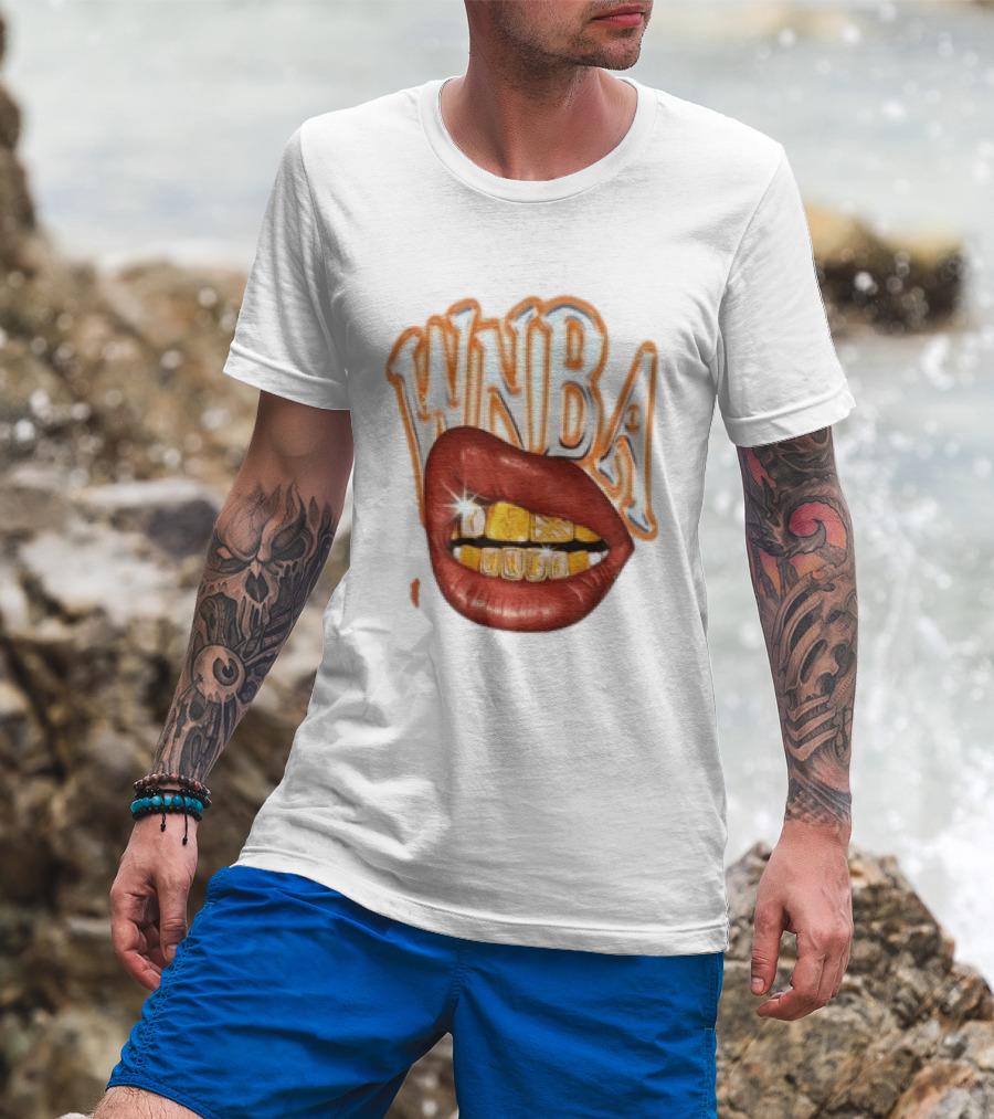 WNBA Lips Gold Grillz Basketball T-Shirt