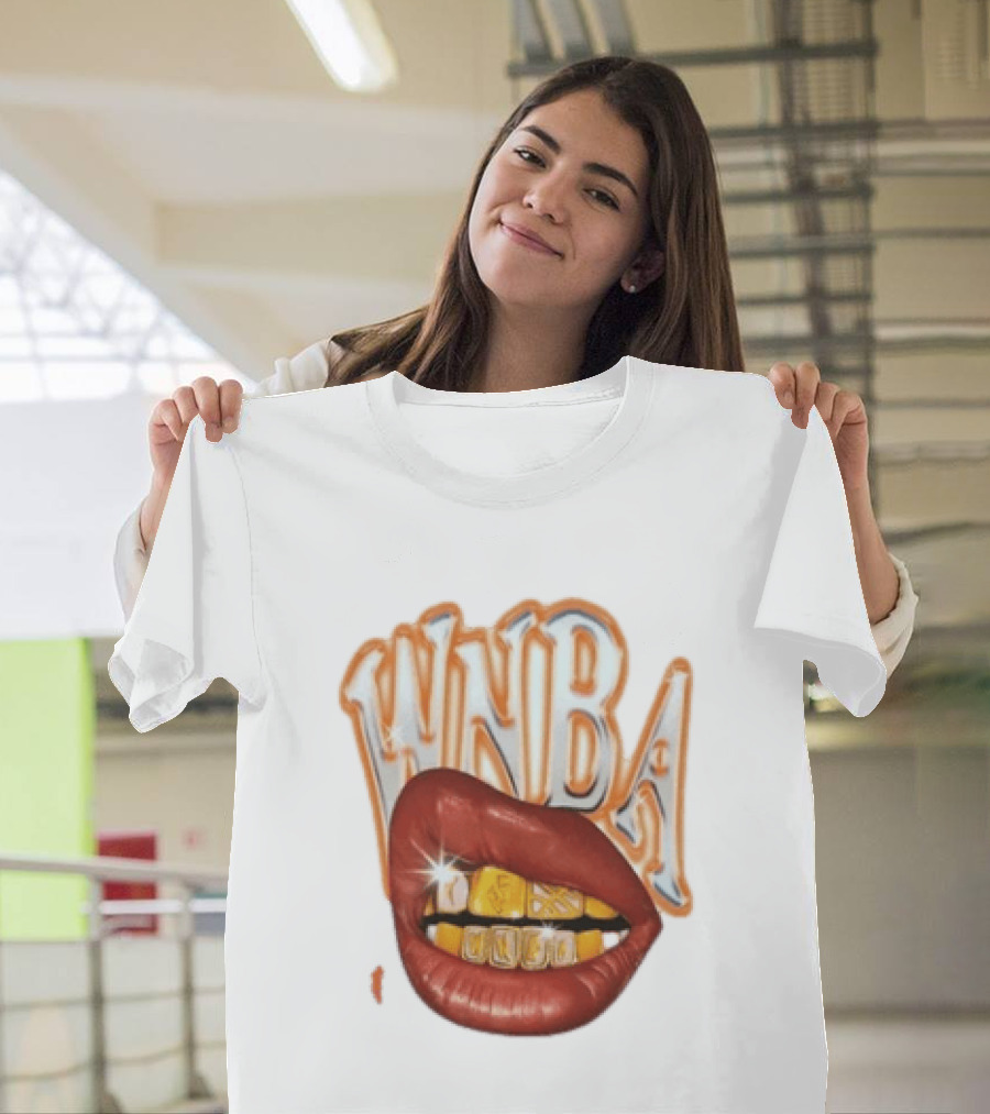 WNBA Lips Gold Grillz Basketball T-Shirt