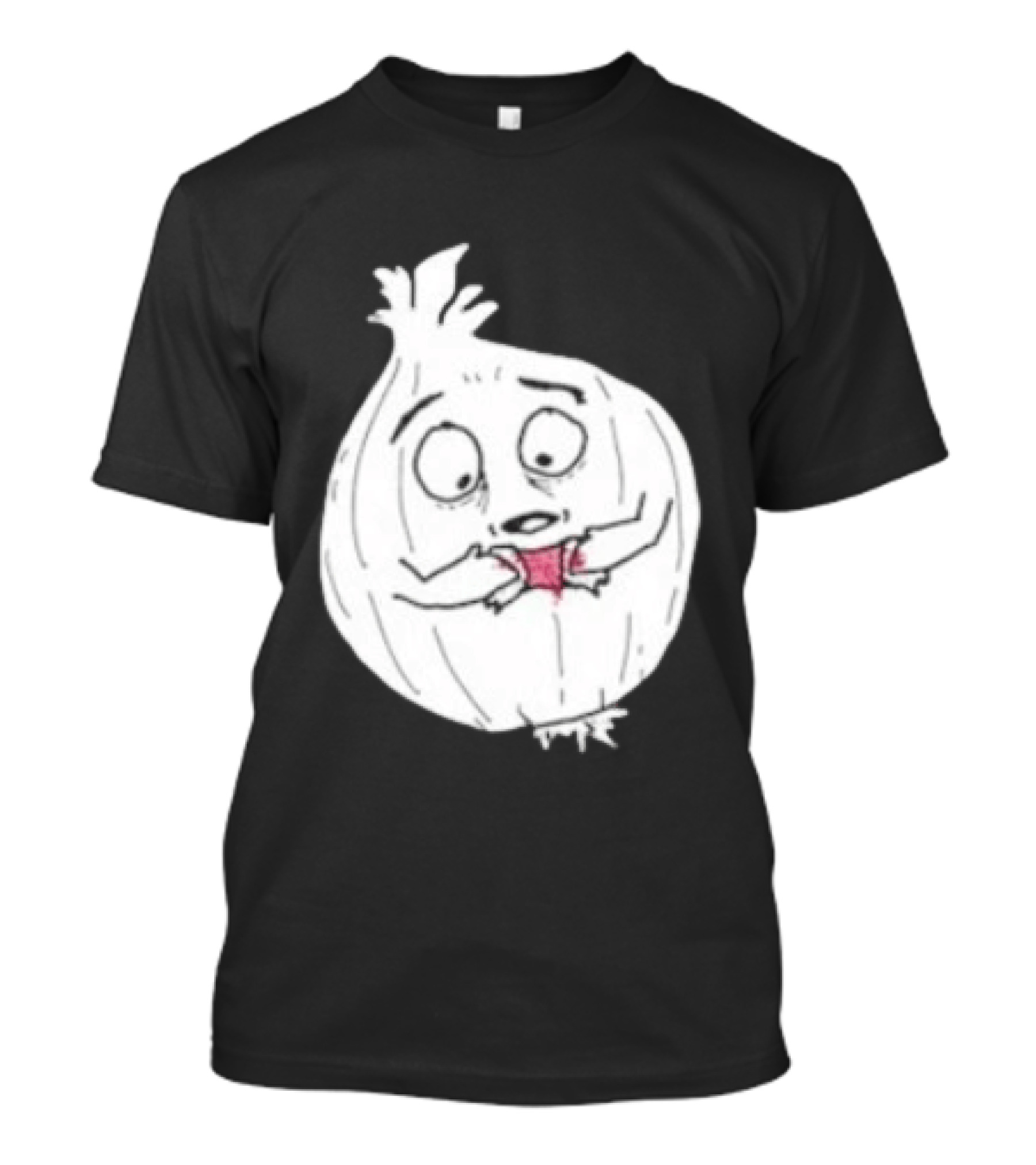 Crying Onion Cartoon Funny Vegetable Drawing T-Shirt