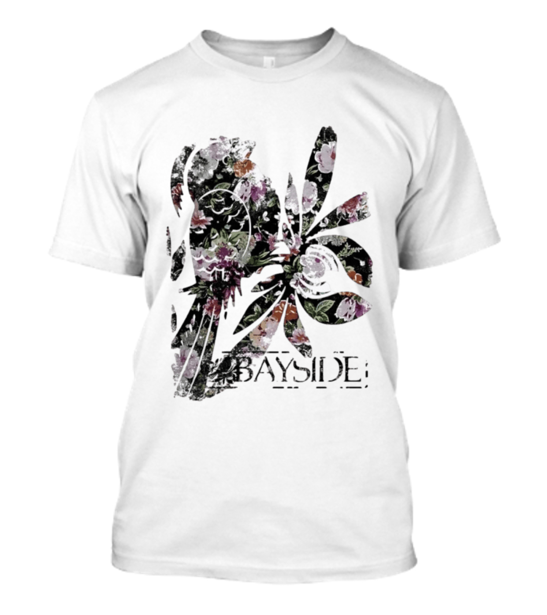 Bayside Floral Bird Distressed Alternative Rock T-Shirt