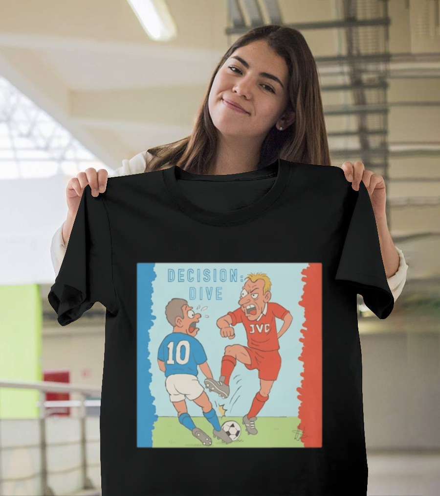Decision Dive JVC Arsenal Football Cartoon Vintage Rivalry T-Shirt