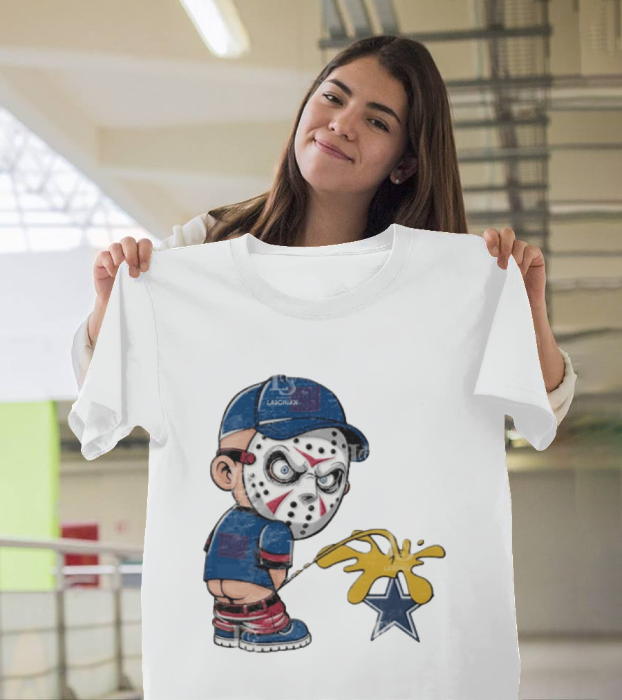 New York Giants Jason Voorhees Piss On Dallas Cowboys T-Shirt