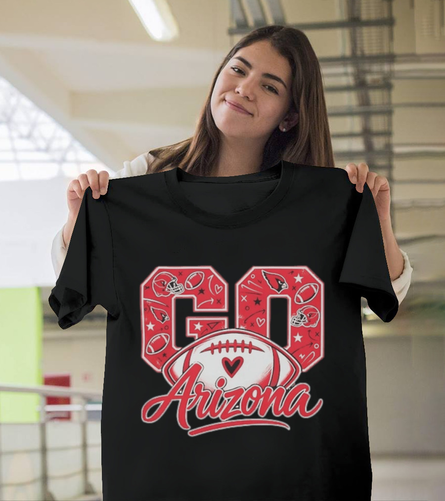Arizona Cardinals Football Heart Go Fan Spirit T-Shirt
