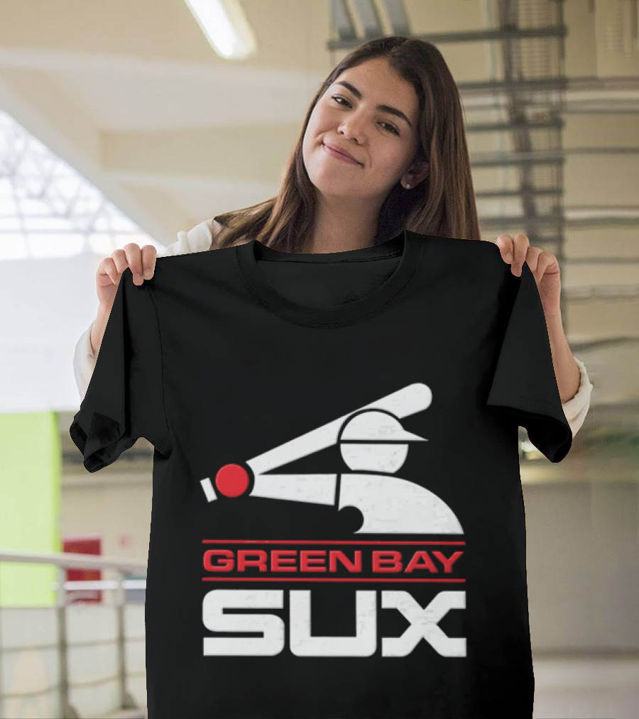 Green Bay Sux Chicago Political Baseball T-Shirt
