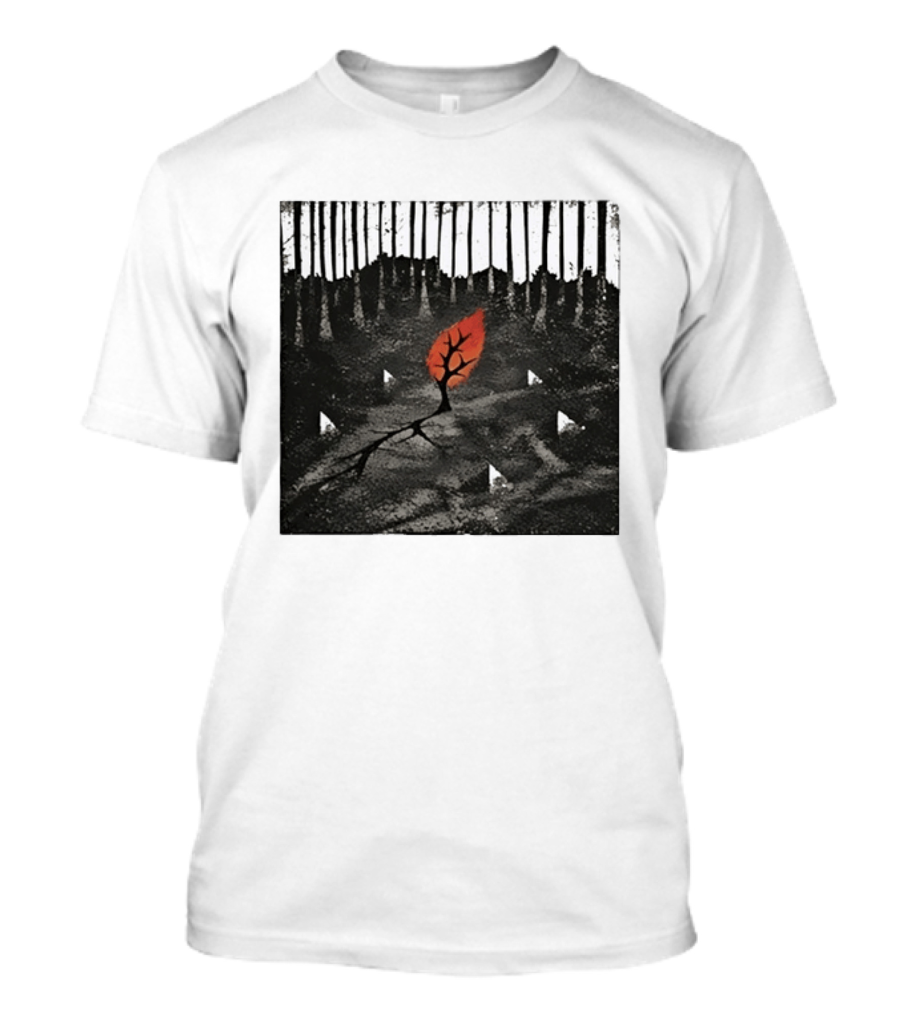 Sleeping With Sirens Tree Forest Alternative Rock Red Leaf T-Shirt