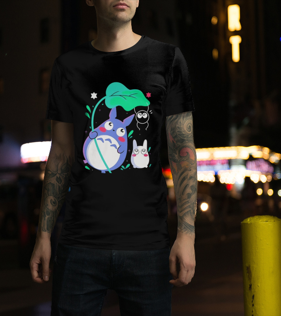 My Neighbor Totoro Soot Sprite Leaf Art Studio Ghibli Characters T-Shirt