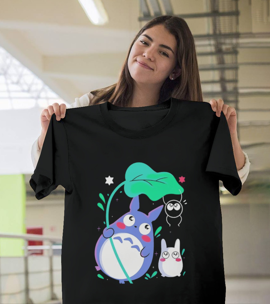 My Neighbor Totoro Soot Sprite Leaf Art Studio Ghibli Characters T-Shirt