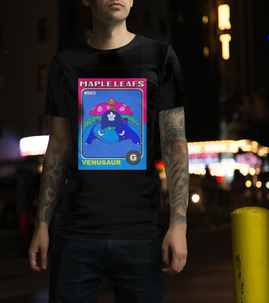 Venusaur Toronto Maple Leafs 003 Trading Card Blue Hat Edition T-Shirt