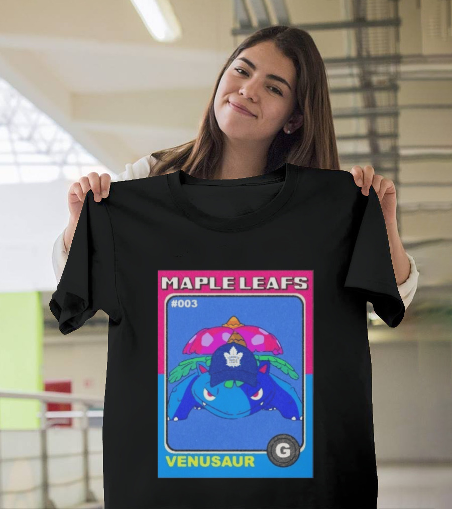 Venusaur Toronto Maple Leafs 003 Trading Card Blue Hat Edition T-Shirt