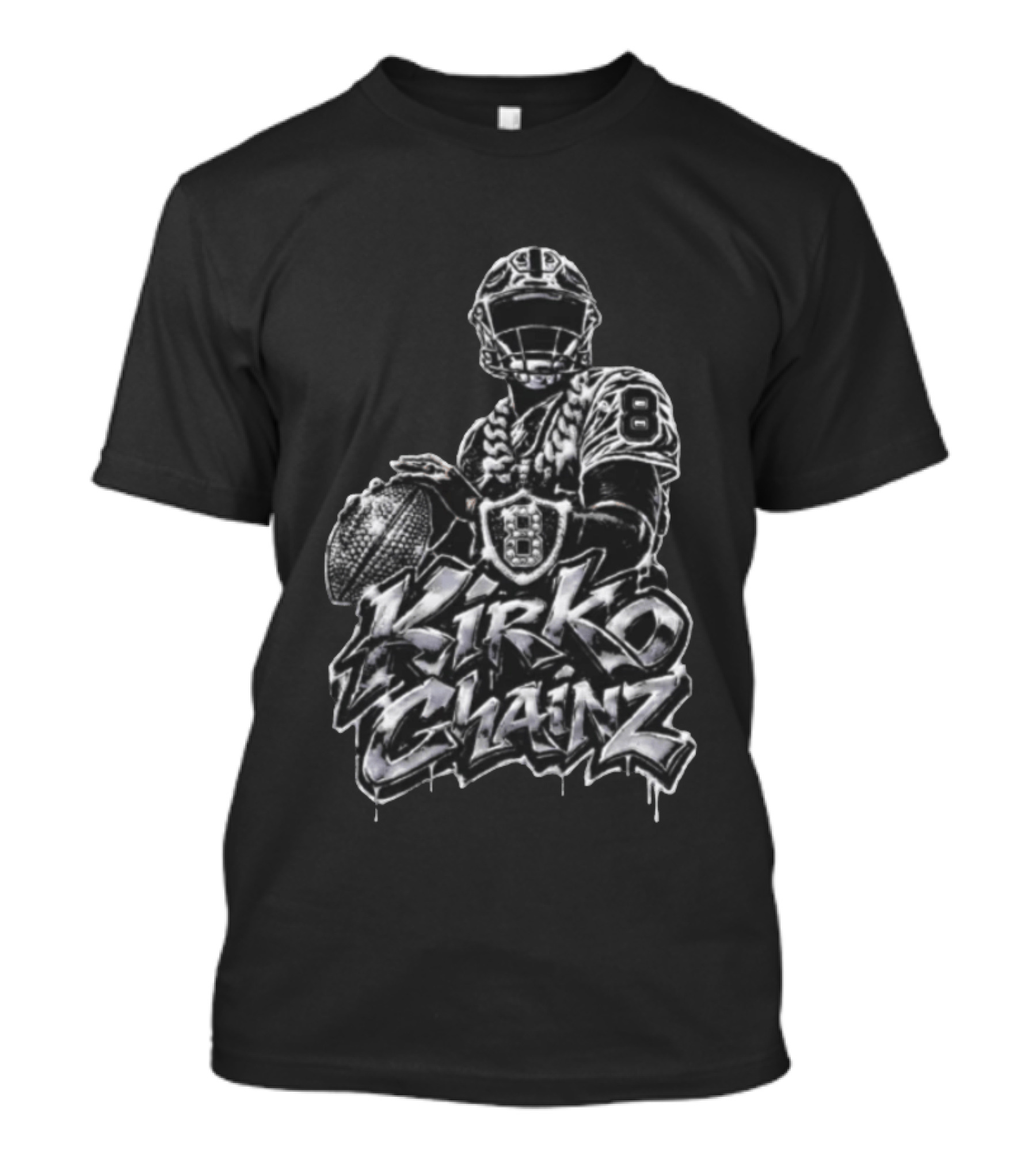 Kirko Chainz Kirk Cousins Number 8 Football Player Graffiti T-Shirt