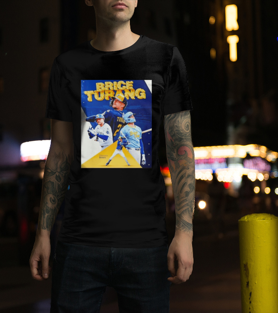 Brice Turang Milwaukee Brewers MLB Player Collage T-Shirt