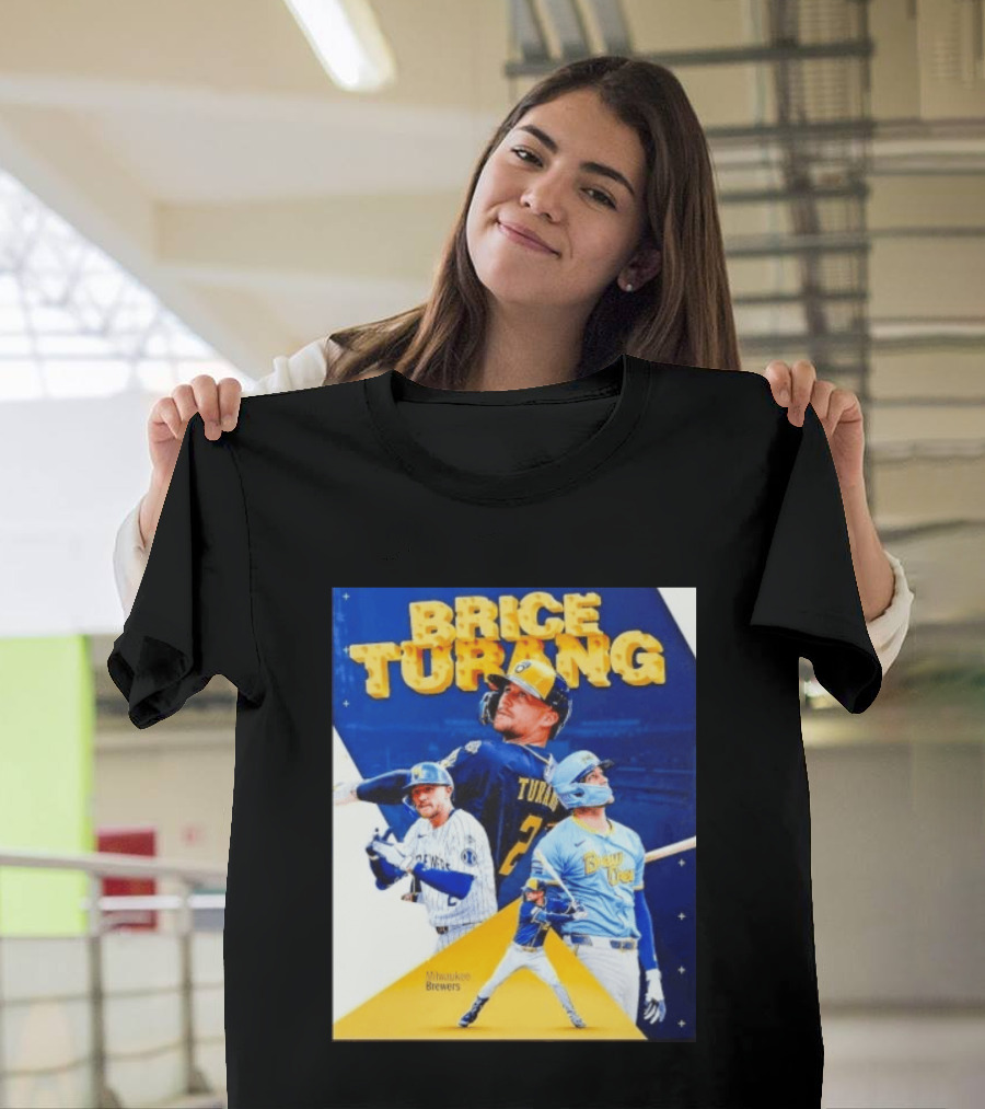 Brice Turang Milwaukee Brewers MLB Player Collage T-Shirt