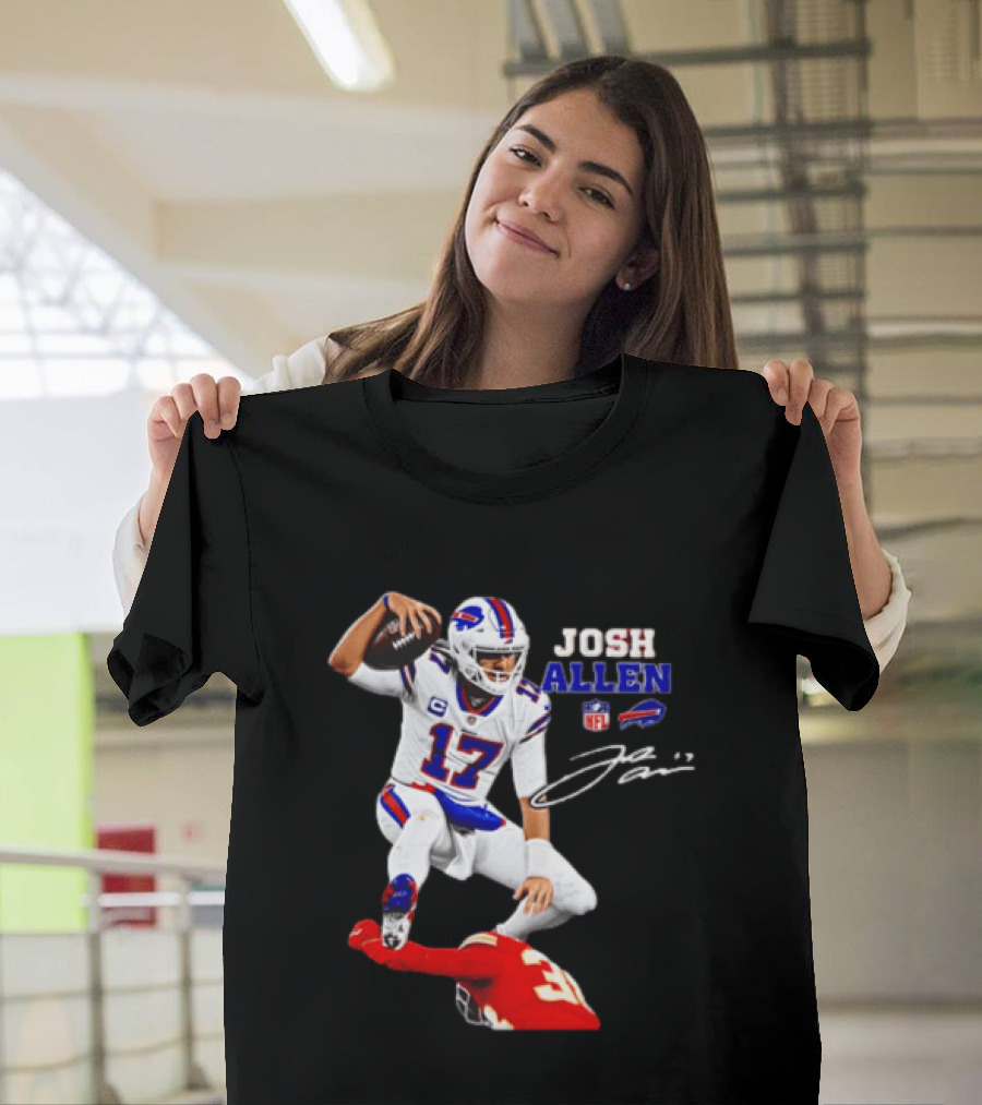 Buffalo Bills Josh Allen NFL Action 17 Signature T-Shirt