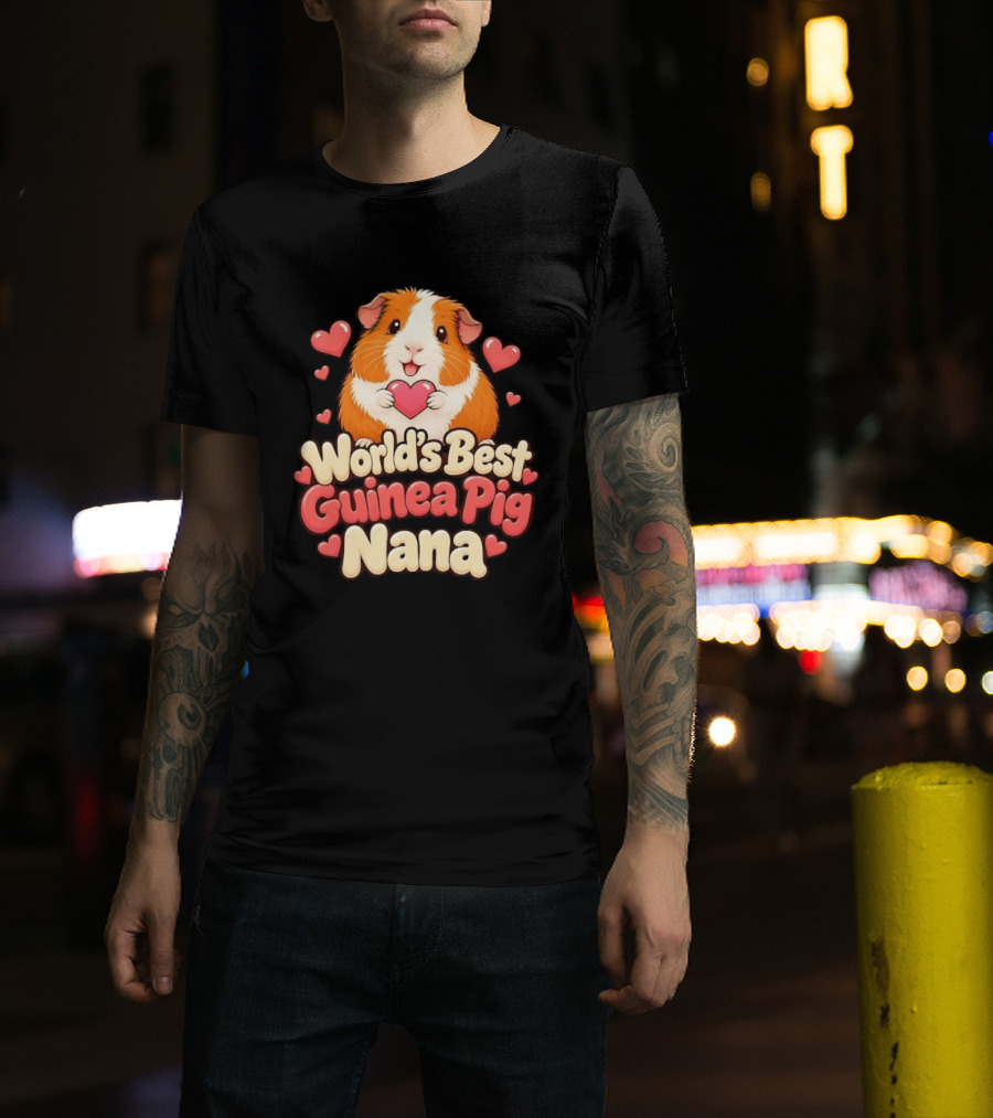 World's Best Guinea Pig Nana Heartwarming Gift For Grandmother T-Shirt