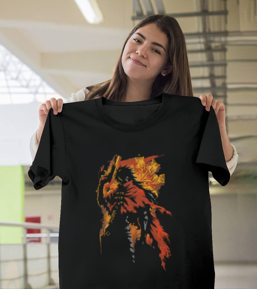 Hellsing Alucard Anime Red Cloak Gun Pose T-Shirt