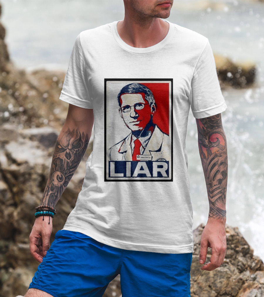 Dr Fauci Liar Political Parody Red White Blue T-Shirt