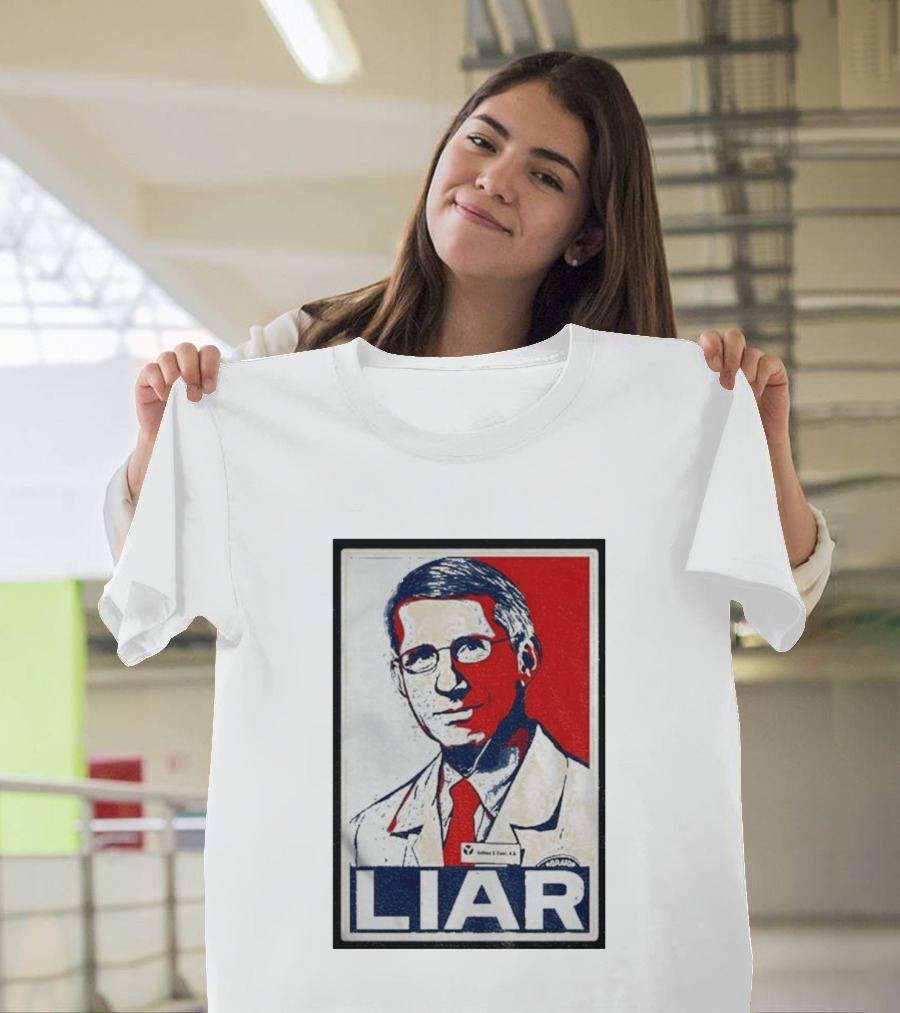 Dr Fauci Liar Political Parody Red White Blue T-Shirt