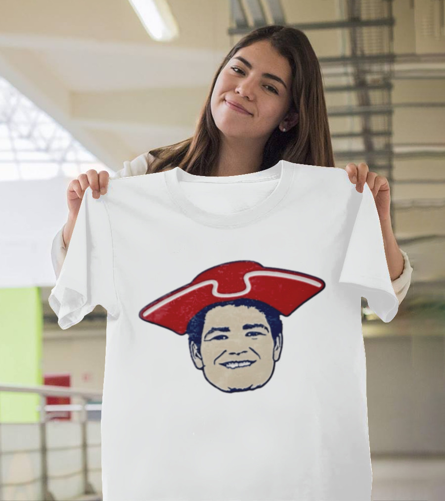 Drake Maye New England Captain Face Hat T-Shirt